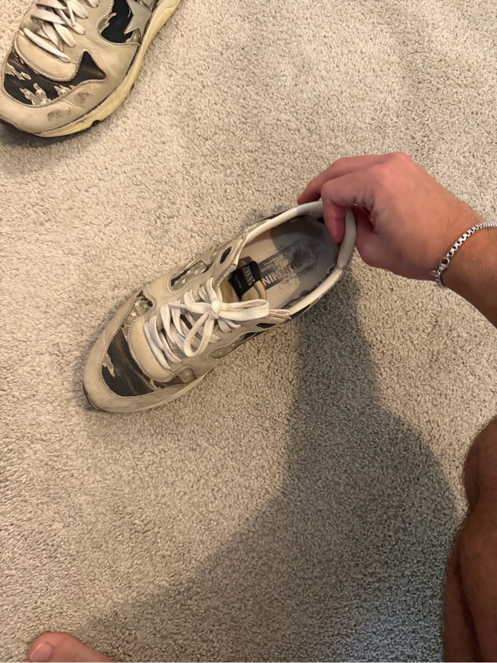 Golden Goose Beige and Black Star Camouflage Sneakers - Picture 8 of 8